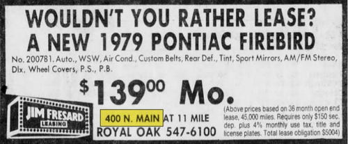 Royal Pontiac - July 1979 Fresard Ad